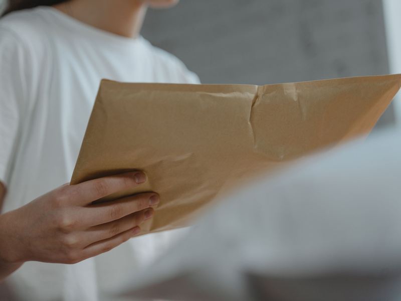 入荷した商品を手に取って確認する様子